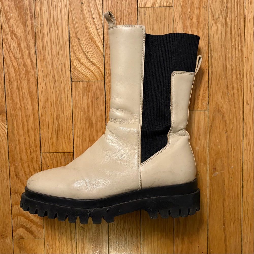 COS Cream and Black Boots